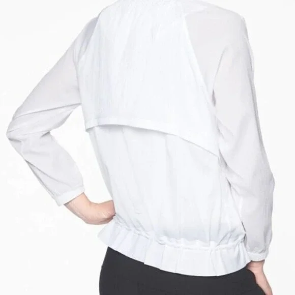 Athleta Avenue Lightweight Jacket White Full Zip Women's Size Medium H14042 - Picture 9 of 12